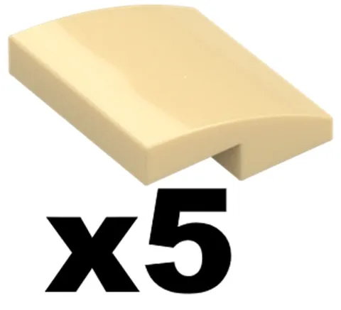 Lego NEW Curved SLOPE Tan 2 x 2 x 2/3 Building Qty 5 Part 15068 TN04