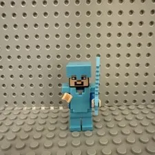 Lego Mini Fig Diamond Armor Steve Helmet Sword Minecraft MiniFig 