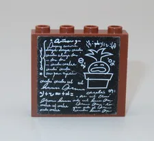 LEGO part 4215bpb18 Panel 1 x 4 x 3  Hollow Studs blackboard sticker 5378 Potter