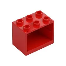 LEGO 5x Red Container, Cupboard 2 x 3 x 2 - Hollow Studs inv.594