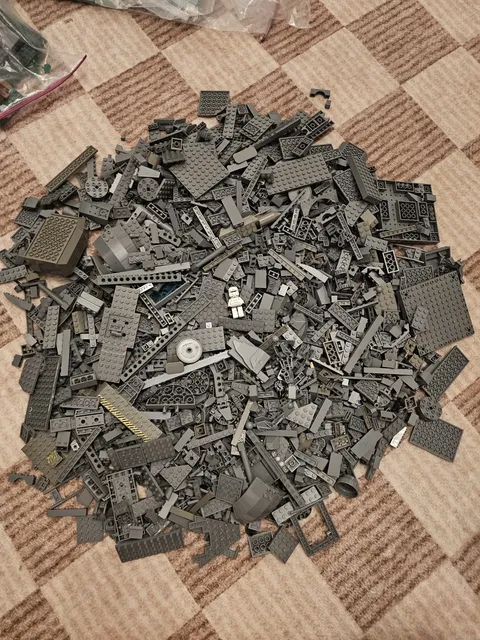 2 Gallon Size Bulk Dark Gray Lego Pieces