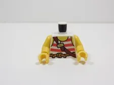 LEGO White w/ Red Printed Pirate Torso Minifig Rope Belt S4
