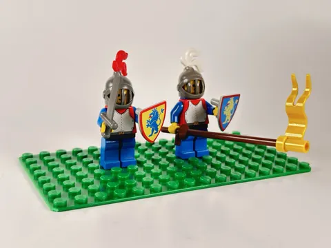 Vintage 80's LEGO Minifig Castle Lion Knights Breastplate Lot of 2 w Accessories