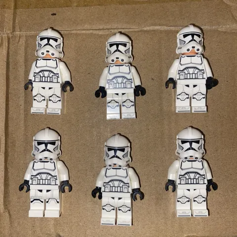 LEGO Star Wars Phase 2 Clone Trooper Minifigure Plain White Grunt sw1319 Lot 6