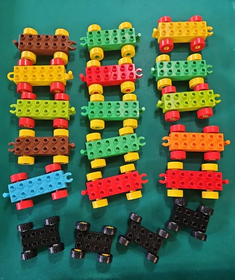 Lot of 19 Lego DUPLO Train Cars Vehicle Base Multicolor Replacement Parts