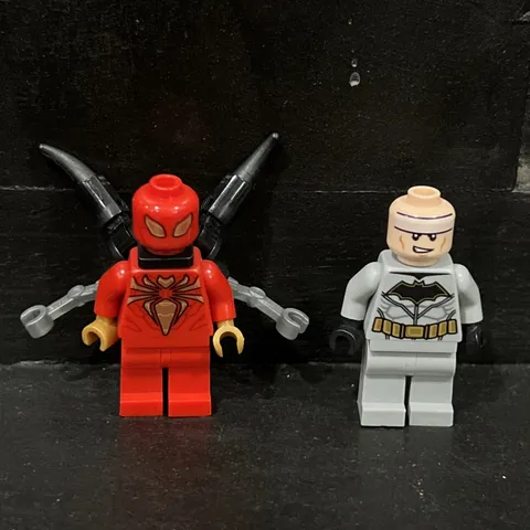 Spider-Man Iron Spider & White Batman Minifigure Lot LEGO Compatible Figures