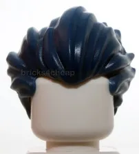 Lego Dark Blue Minifigure Hair Bushy Swept Back