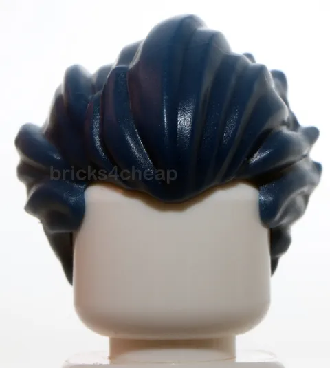 Lego Dark Blue Minifigure Hair Bushy Swept Back