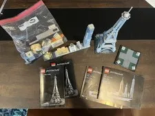 Lego Architecture Eiffel Tower And New York Skyline Lot 2 Mostly Complete 2 Not