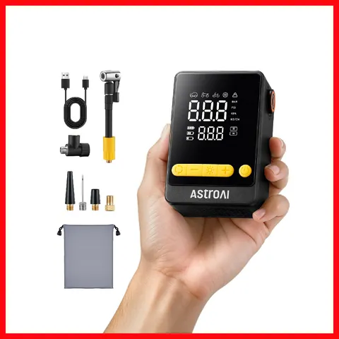 Astroai L10 Mini Bike Pump150Psi Air Pump For Car Tires Tire Pressure Gaugetire