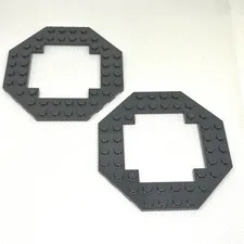 LEGO Parts - Dark Bluish Gray 10x10 Plate Octagonal Open Ctr. No 29159- QTY 2