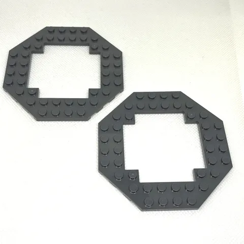 LEGO Parts - Dark Bluish Gray 10x10 Plate Octagonal Open Ctr. No 29159- QTY 2