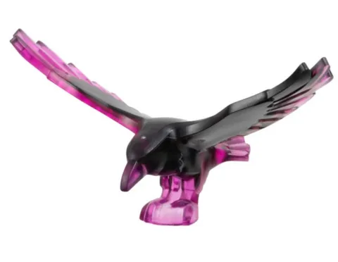 Lego Raven - New - Trans-Dark Pink Bird Raven with Spread Wings
