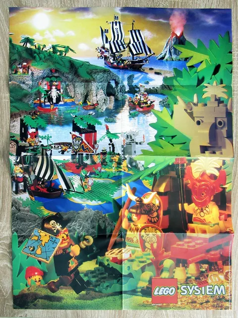 Lego 1994 Vintage Large Poster / Pirate Posters / Islanders Rare
