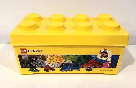 LEGO CLASSIC MEDIUM CREATIVE BRICK BOX 10696 EMPTY YELLOW STORAGE CONTAINER 2015