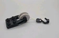 Lego Duplo Winch Mount & Plate, With String & Hook Black/Grey