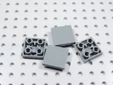 LEGO Lot of 4 Dark Bluish Gray 2x2 Smooth Inverted Tiles Plates BE
