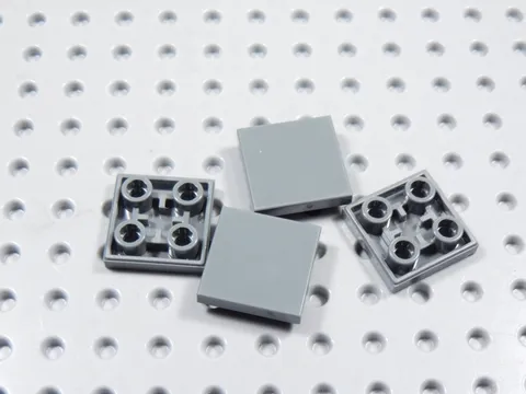 LEGO Lot of 4 Dark Bluish Gray 2x2 Smooth Inverted Tiles Plates BE