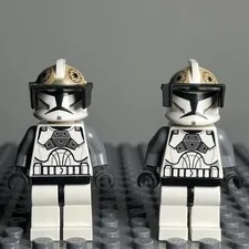 Lego Star Wars Minifigure: Clone Trooper Gunner (Phase 1 sw0221) lot of 2 - 1X