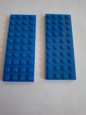 No 421 2x Lego plate 4x10.  3030 Blue