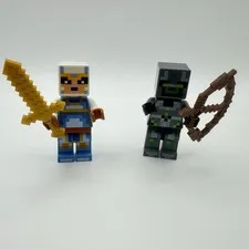 LEGO Minecraft Minifigures Lot Skull Arena Player 1 Player 2 min063 min064