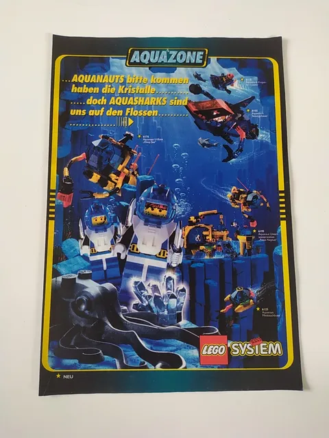 Rare Advertising Flyer Promo Sheet LEGO System Aquazone 6175 6115 6155 6195 6125