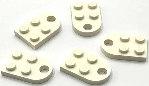 Lego 5 New White Plates Modified 2 x 3 with Hole Parts