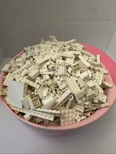 LEGO White & Clear Assorted Bricks Pieces Blocks 4 lb 6.7 oz bag Bulk Lot Washed