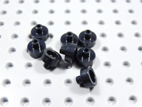 LEGO Lot of 8 Black 1x1 Round Plates w/ Pin BF
