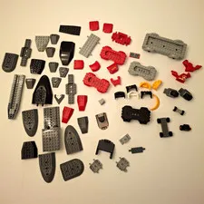 LEGO Cars Vehicles Mixed Parts & Pieces Lot Printed Red Gray Black Yellow