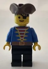 LEGO Minifigure Pirates I Blue Jacket Black Legs Brown Triangle Hat (pi080)