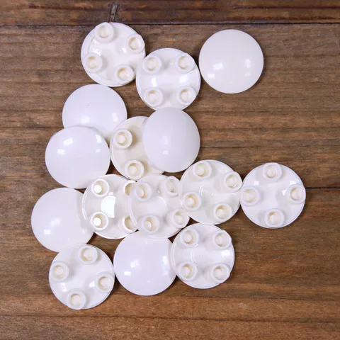 LEGO 2654 White Plate Round 2x2 with Rounded Bottom (Boat Stud) Qty 15