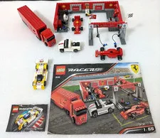 LEGO 8131 Racers Ferrari Raceway Rider and 8155 Ferrari F1 Pit Set