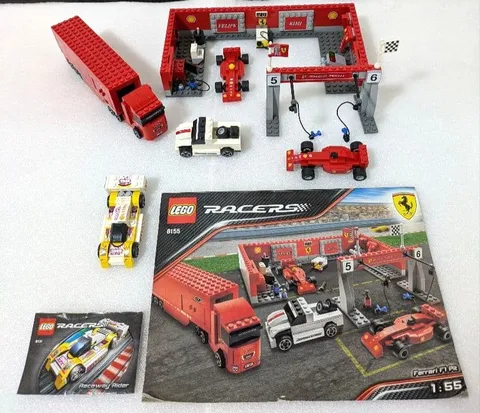 LEGO 8131 Racers Ferrari Raceway Rider and 8155 Ferrari F1 Pit Set
