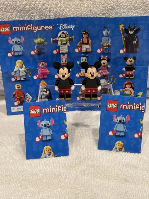 Lego Minifigure Disney Series 1 TWO Mickey Mouse Disney leaflet Baseplate Bag