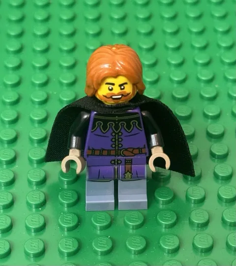 Lego Medieval Castle Tax Collector Mini Figure With Black Cape