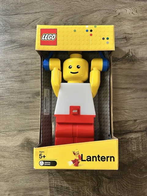 New Lego Torch 7.5” Large Minifigure LED 2009 Lantern White Yellow Weightlifter