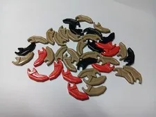 LEGO BULK LOT 38 HORN BARB CLAW TOOTH WITH CLIP #3171 BLACK RED DARK TAN