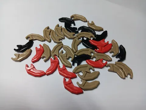 LEGO BULK LOT 38 HORN BARB CLAW TOOTH WITH CLIP #3171 BLACK RED DARK TAN