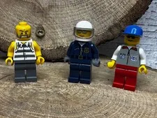 Lof 3 Lego Mini Figures (Prisoner, Motorcycle Police & Coast Guard)