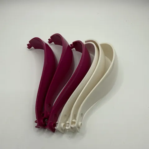 Lot Of 6 Lego 43030 Panel 4x4x13 Curved Tapered W Clip at Each End Magenta White