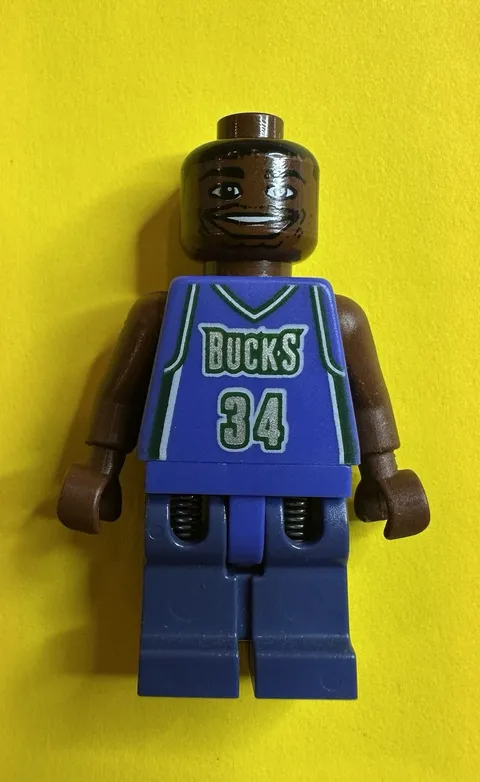 Lego Sports Basketball NBA Minifigure Ray Allen # 34 BUCKS Purple Jersey