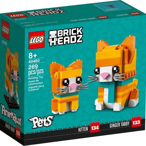 LEGO 40480 BrickHeadz Pets Series Ginger Tabby And Kitten Cat Brand New Sealed