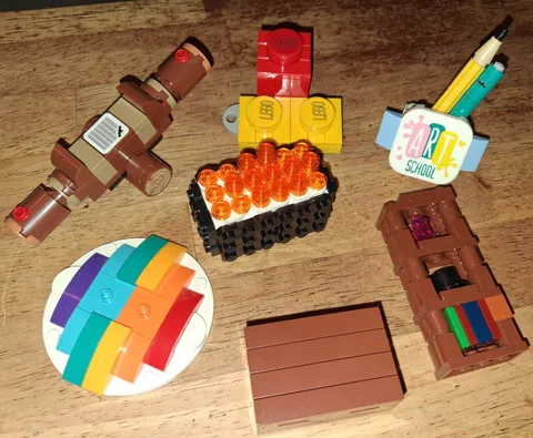H-1 Lego Lot 7 Partial Builds Creator Bricks Pencil Holder Crate