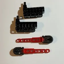 LEGO Black Projectile Launcher Cannon x2 with Red Projectile Arrow x2