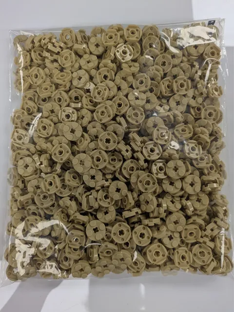 Lego x500 New Tan Plate, Round 2 x 2 with Axle Hole # 4032
