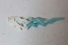 LEGO part 11302 Large Figure Weapon Lightning Bolt Marbled Trans Light Blue