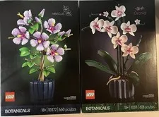 Lot of 2 LEGO Botanicals: Hibiscus (10372) & Orchid (10311)