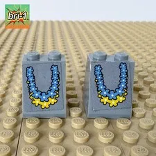 LEGO SpongeBob: 2x Lt Gray Squidward House Wall 65 2 x 2 x 2 Slope, 3678b, 3818