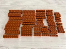 LEGO LOT DARK ORANGE 60 PCS 2X8 1X6 1X4 1X3 BRICK VARIETY BUILDING PIECE